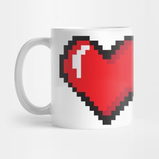 Pixel Heart Sticker - retro 8 bit game style Mug